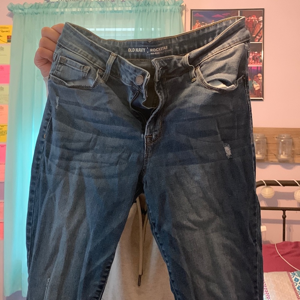 Old Navy Mid-Rise Rockstar Jeans, Size 8